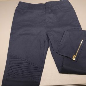 Moto Skinny Leggings with Ankle Zipper